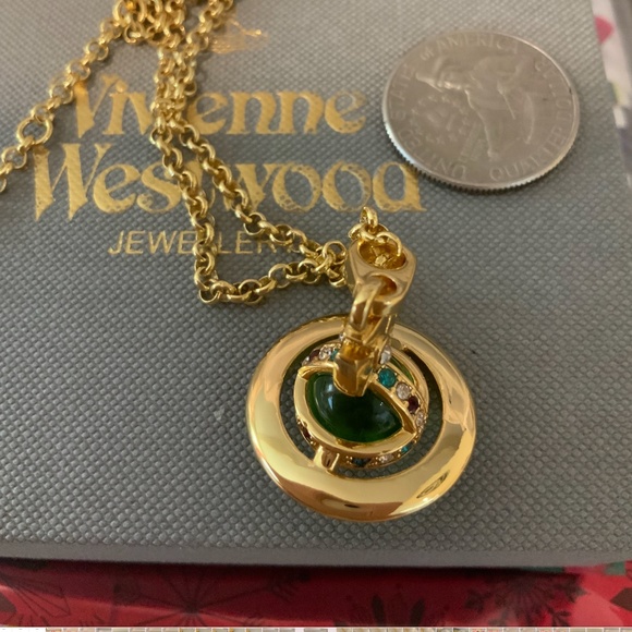 Vivienne Westwood green golden orb necklace - Picture 5 of 6